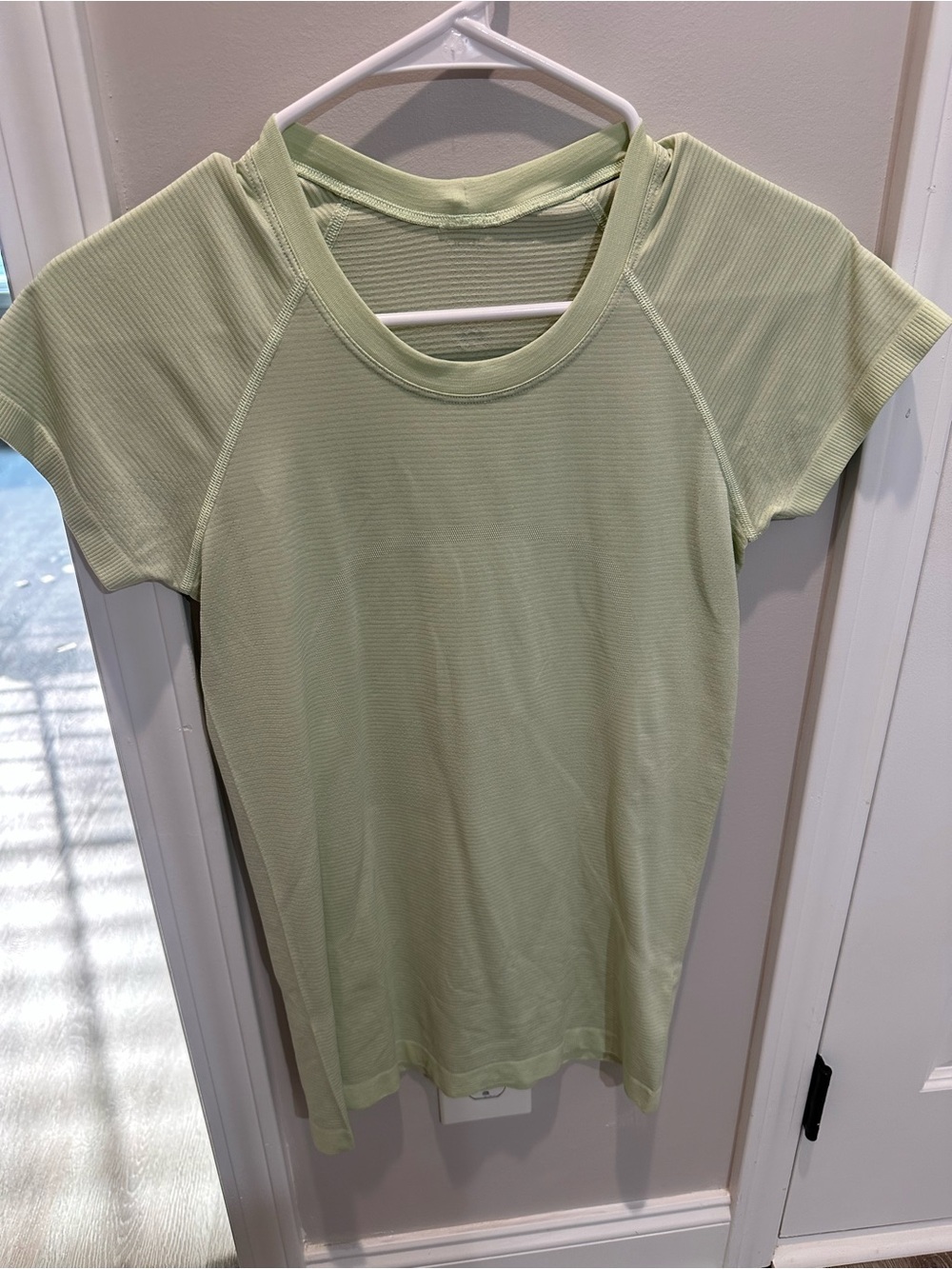 lululemon athletica Light Green Short Sleeve Workout Tee